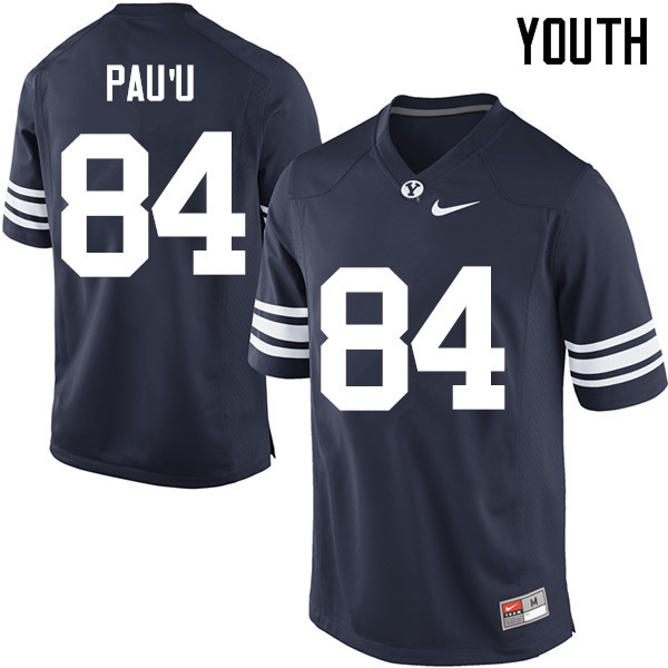 Youth #84 Neil Pauu BYU Cougars College Football Jerseys Sale-Navy - Click Image to Close